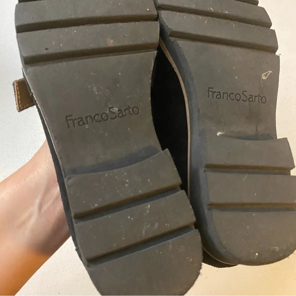 Franco Sarto Shoes Womens Size 8 Darius Black Leather Pointed Toe Loafers - Picture 4 of 10